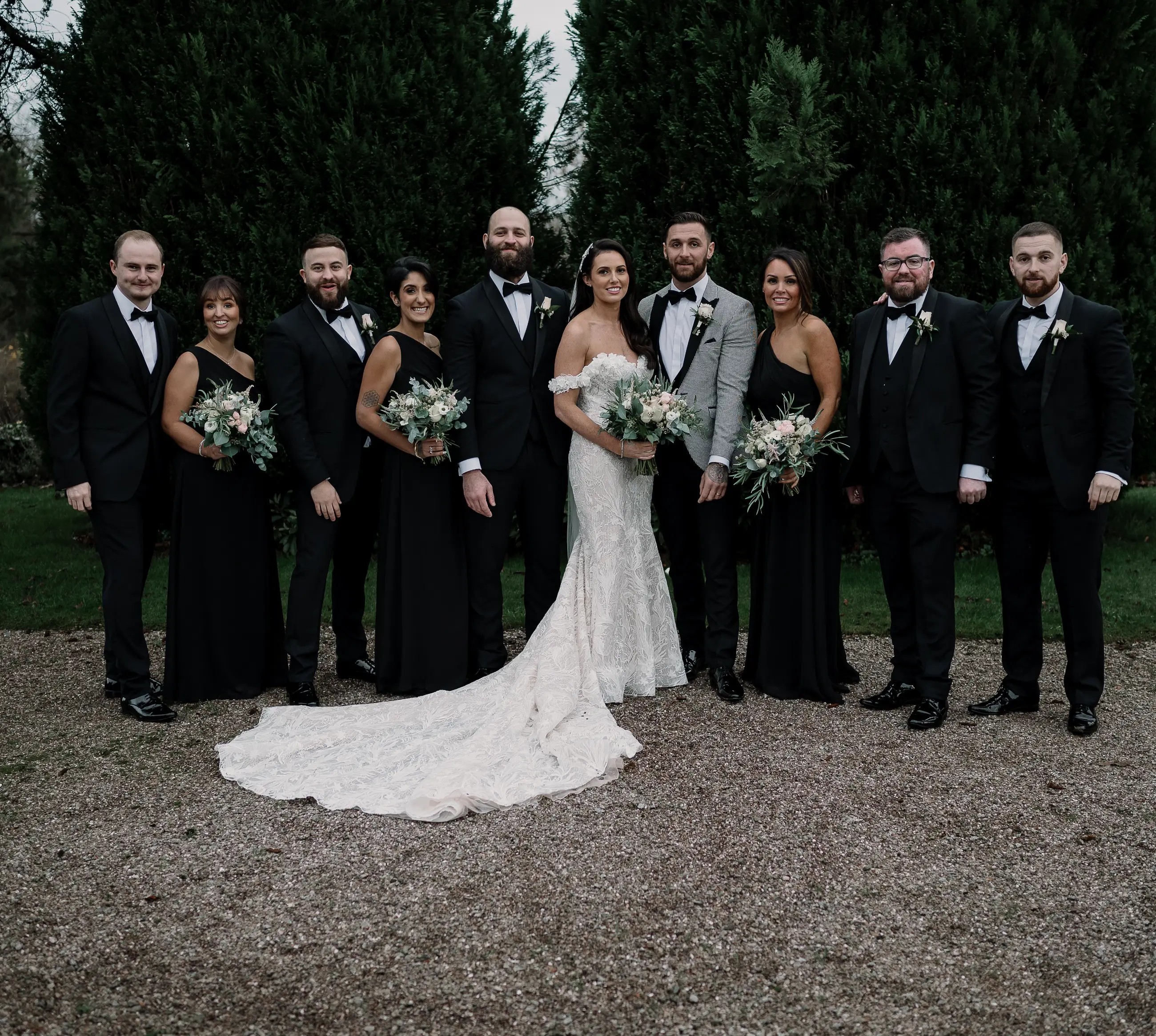Olivia - A timeless black and white themed day at Eaves Hall. Mobile Image